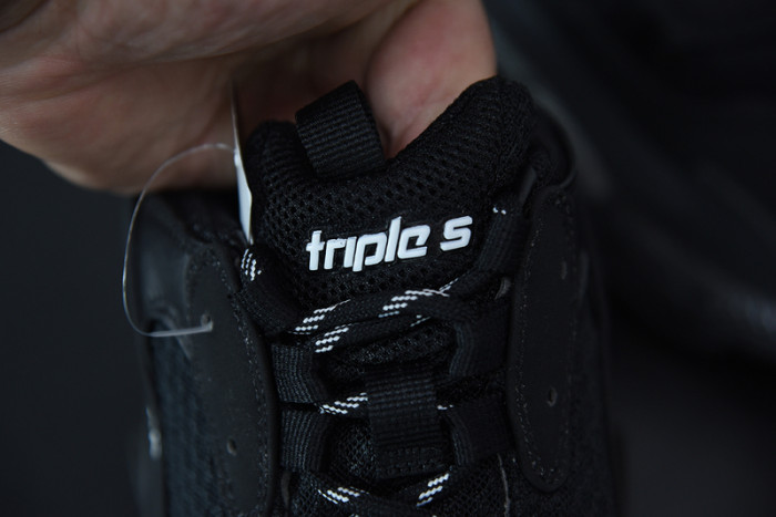 balcia triple s sneaker clear sole black ivory