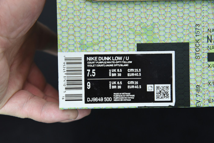 nike dunk low union passport pack grey purple dj9649-500