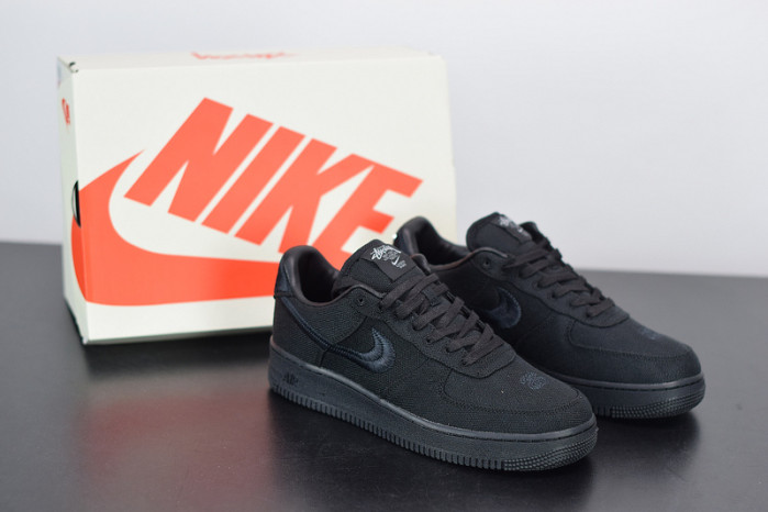 stussy x nike air force 1 low “black” cz9084-001