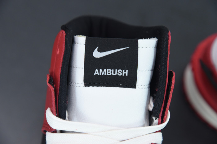 ambush x nike sb dunk high varsity red black white cu7544-102