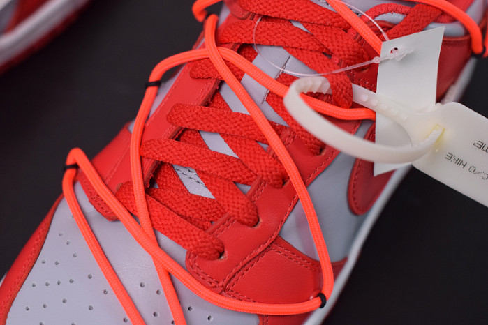 nike dunk low off white university red ct0856-600