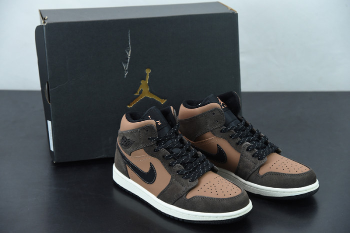 air jordan 1 mid se dark chocolate dc7294-200