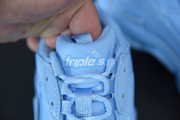 balcia triple s sneaker all over logo blue