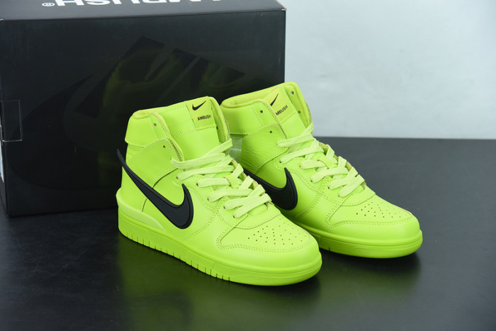 ambush x nike dunk high “flash lime” cu7544-300
