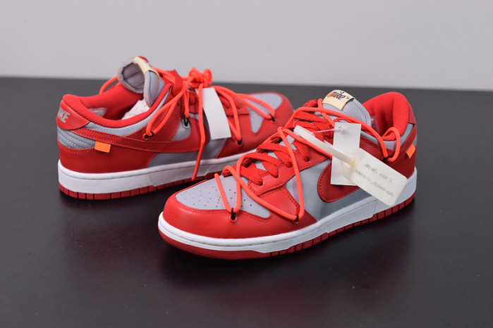 nike dunk low off white university red ct0856-600