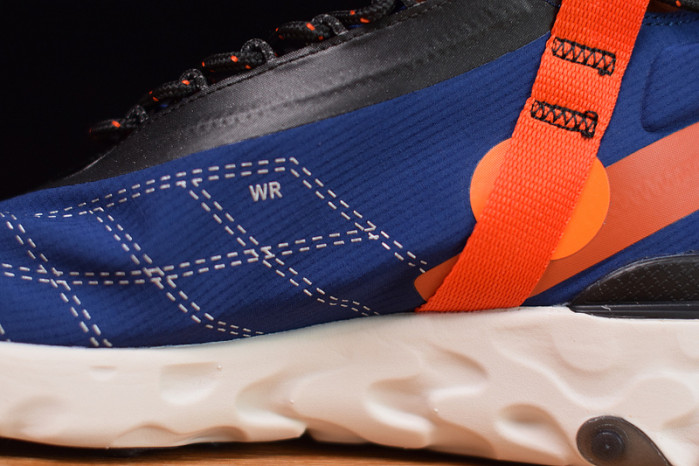 nike react runner mid wr ispa blue void team orange at3143-400
