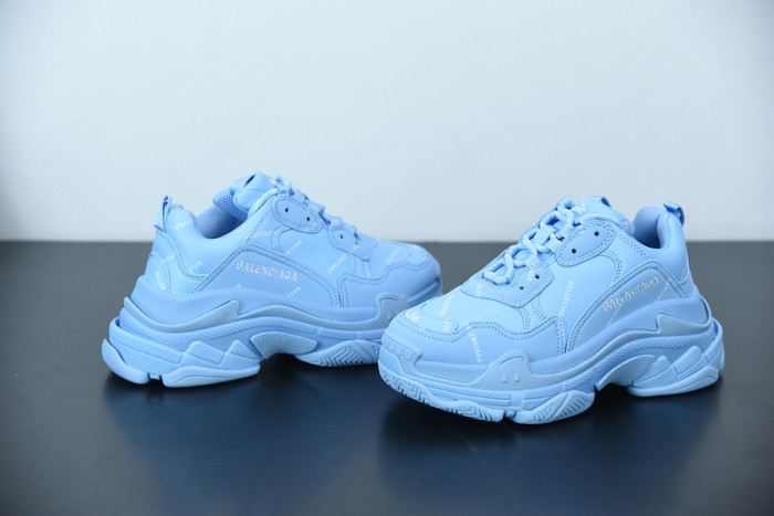 balcia triple s sneaker all over logo blue