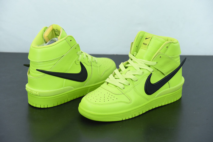 ambush x nike dunk high “flash lime” cu7544-300