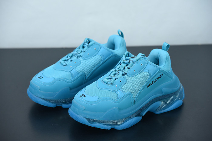balcia triple s sneaker clear sole teal blue