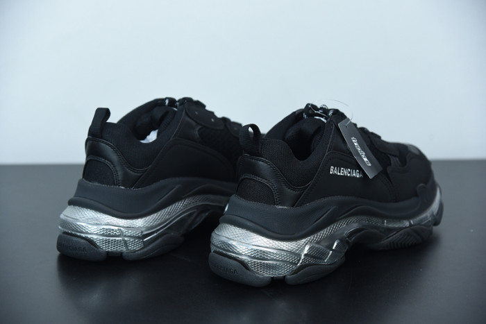 balcia triple s sneaker clear sole black ivory