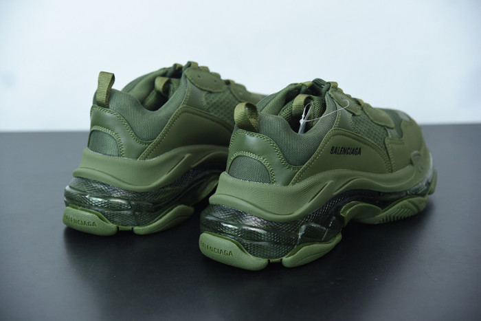 balcia triple s sneaker clear sole dark green