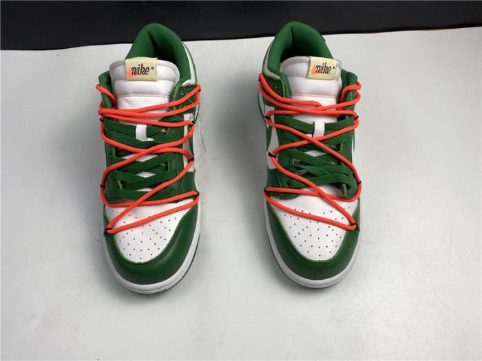 nike dunk low off-white pine green ct0856-100