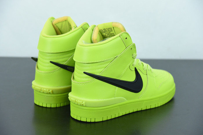 ambush x nike dunk high “flash lime” cu7544-300