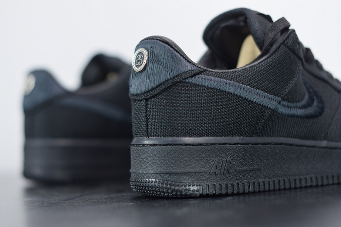 stussy x nike air force 1 low “black” cz9084-001