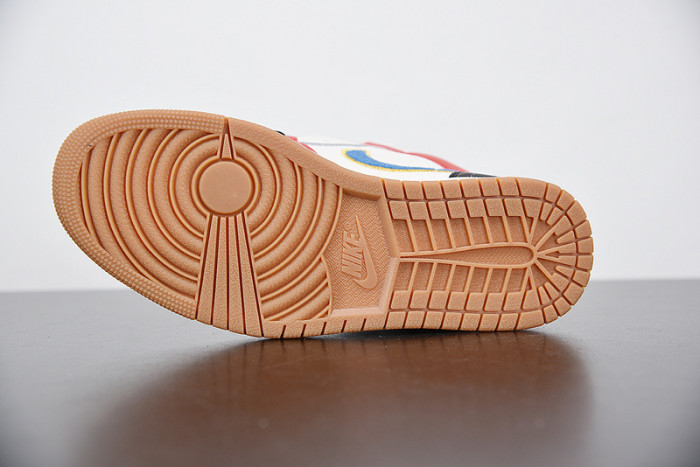 air jordan 1 mid sail red black blue dc1426-100