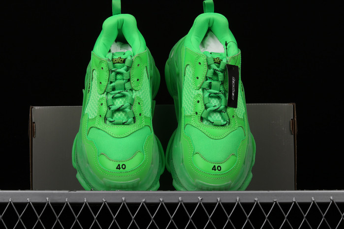 balcia triple s sneaker clear sole fluo green