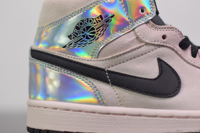air jordan 1 mid dirty powder iridescent bq6472-602