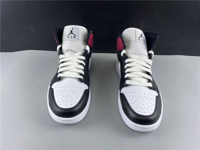 air jordan 1 mid black noble red bq6472-016