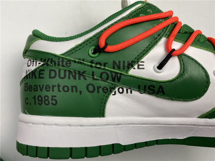 nike dunk low off-white pine green ct0856-100