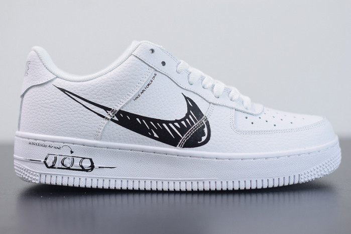 nike air force 1 low sketch white black cw7581-101