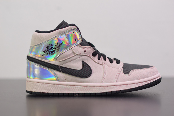 air jordan 1 mid dirty powder iridescent bq6472-602