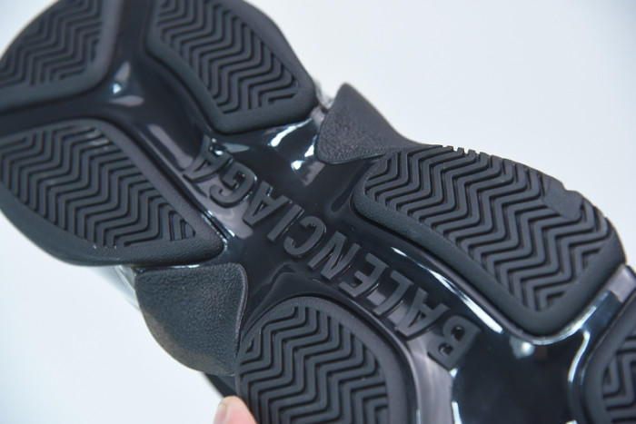 balcia triple s sneaker clear sole black ivory