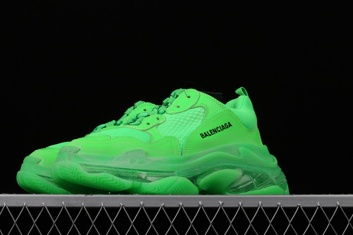 balcia triple s sneaker clear sole fluo green