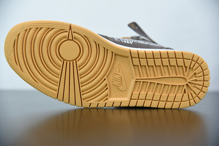 air jordan 1 x off L**is aj1 ow brown orange aq0818-158