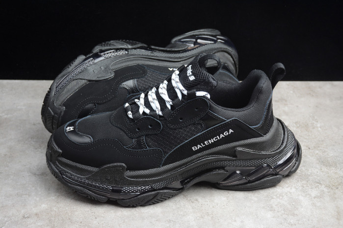 balcia triple s sneaker black clear sole