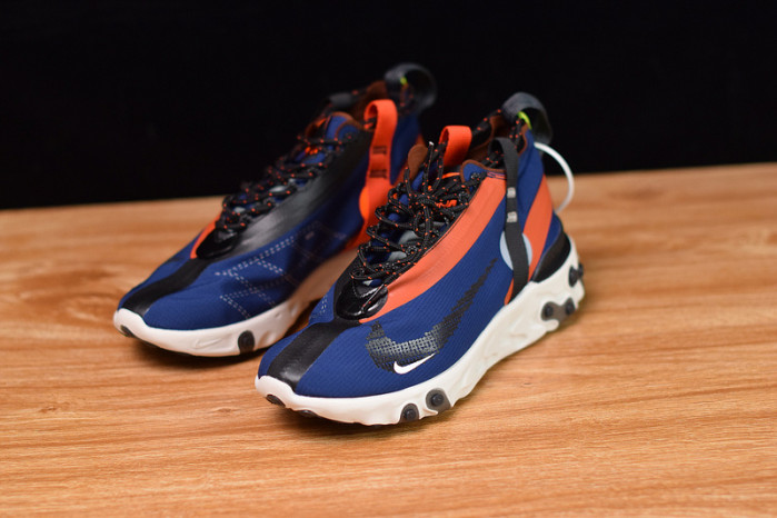 nike react runner mid wr ispa blue void team orange at3143-400