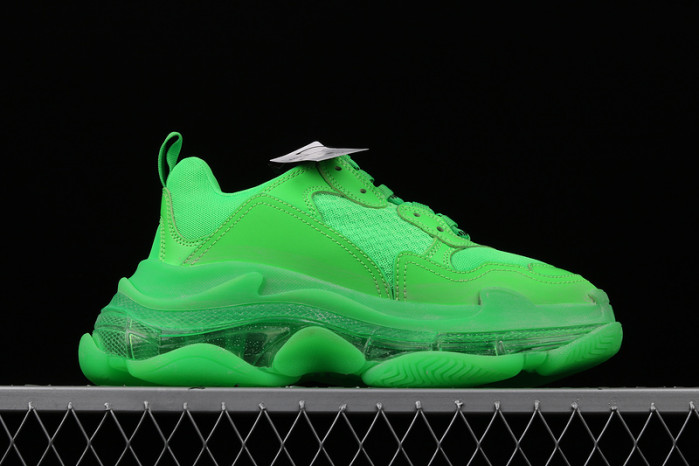 balcia triple s sneaker clear sole fluo green