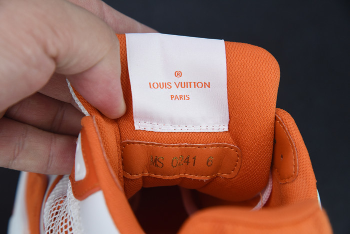lv sneakers trainer monogram denim orange