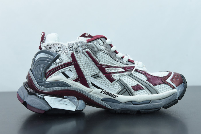 balcia runner white dark red grey