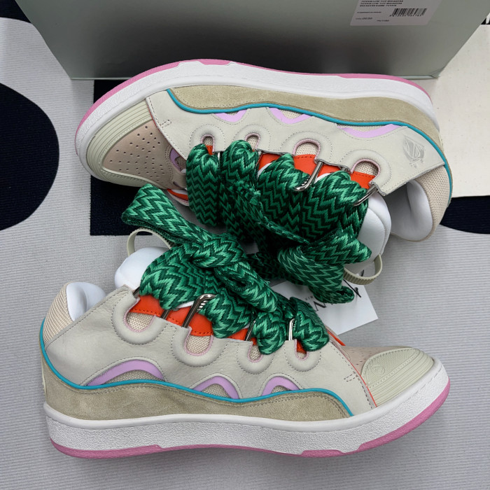 lanvin leather curb beige pink