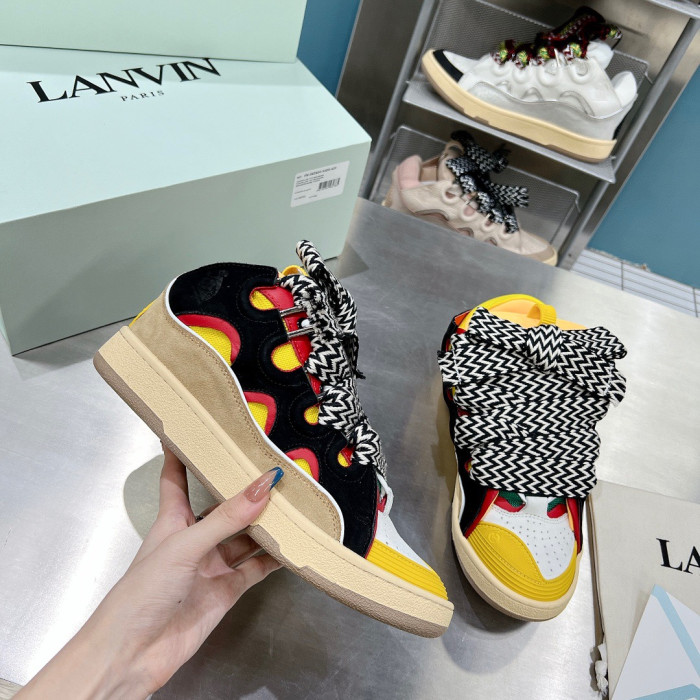 lanvin leather curb yellow black